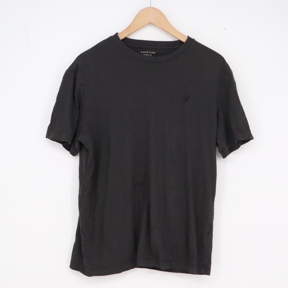 American Eagle T-Shirt Mens S Standard Fit Black Tonal Logo Excellent